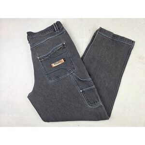 Vintage‎ Esco Willie Jeans Mens 36 Wide Baggy Jeans Denim Black Carpenter Pants